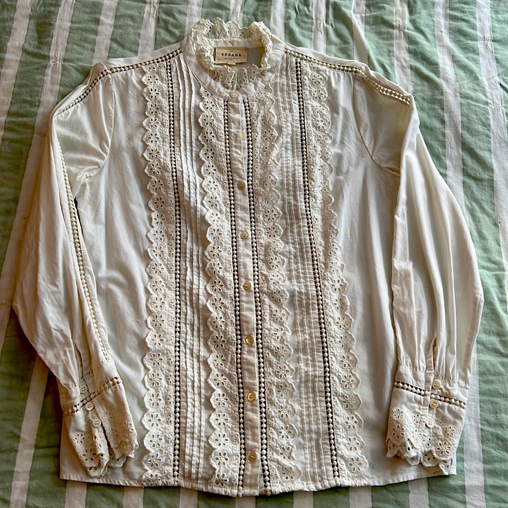 Sezane lace cotton shirt